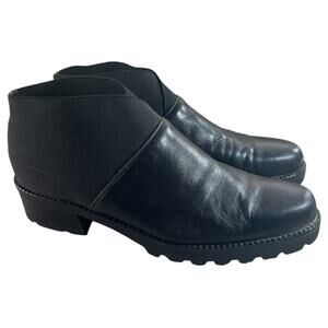 Walter Steiger Leather Ankle Bootie Elastic Ankle Black Leather sz 8.5